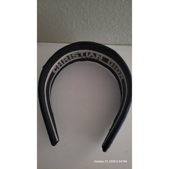 Christian DIOR Designer Women's Navy Blue Logo D-Oblique Headband Hair Accessory - Picture 6 of 6